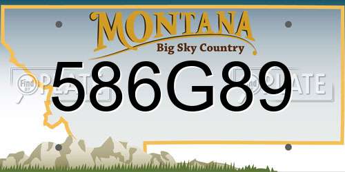 586G89 Montana License Plate