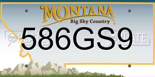 586GS9 Montana License Plate