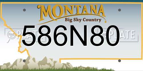 586N80 Montana License Plate