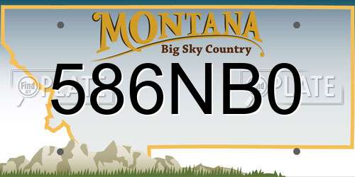 586NB0 Montana License Plate