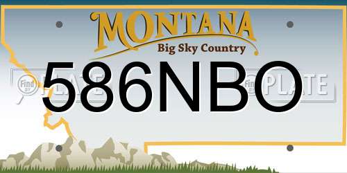 586NBO Montana License Plate