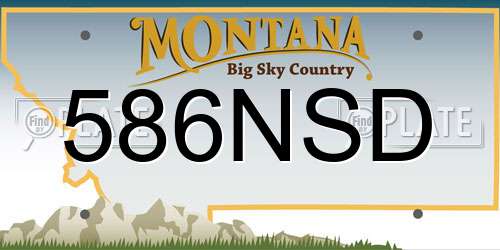 586NSD Montana License Plate