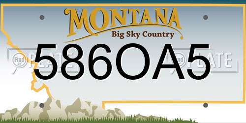 586OA5 Montana License Plate