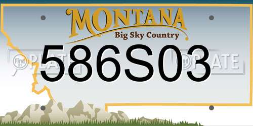 586S03 Montana License Plate