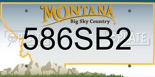 586SB2 Montana License Plate