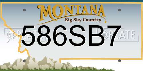 586SB7 Montana License Plate