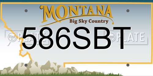 586SBT Montana License Plate
