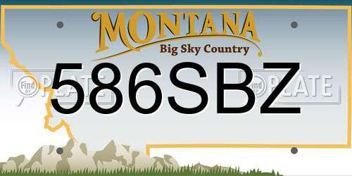 586SBZ Montana License Plate
