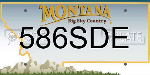 586SDE Montana License Plate