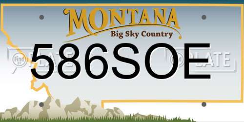 586SOE Montana License Plate