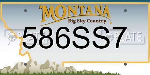 586SS7 Montana License Plate