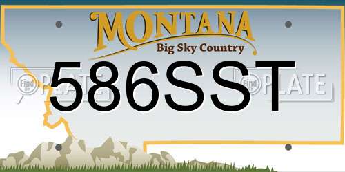 586SST Montana License Plate