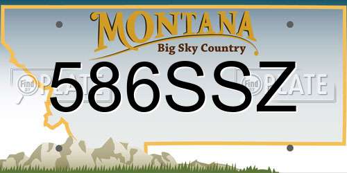 586SSZ Montana License Plate