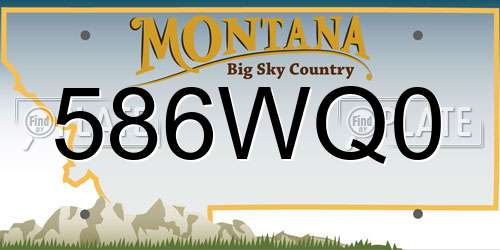 586WQ0 Montana License Plate