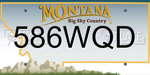 586WQD Montana License Plate
