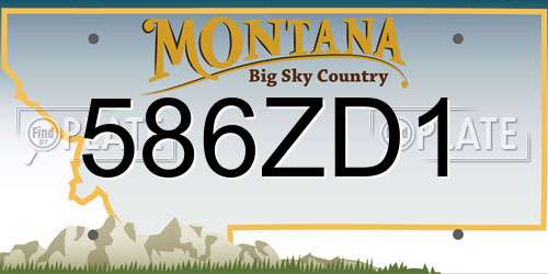 586ZD1 Montana License Plate