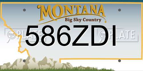 586ZDI Montana License Plate