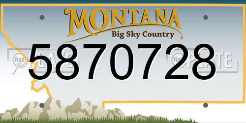 5870728 Montana License Plate