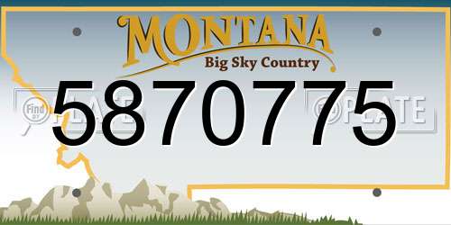 5870775 Montana License Plate