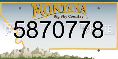 5870778 Montana License Plate