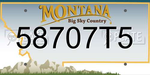 58707T5 Montana License Plate