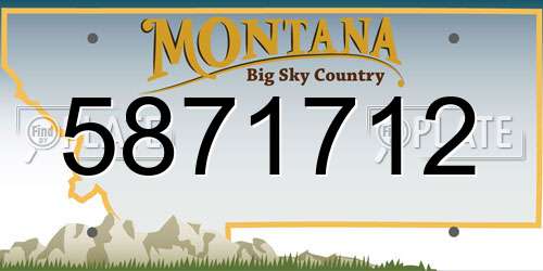 5871712 Montana License Plate