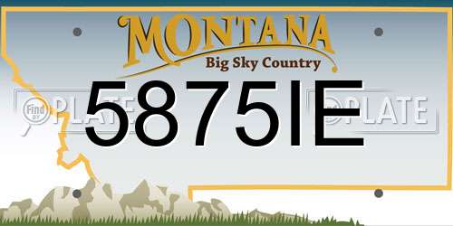 5875IE Montana License Plate