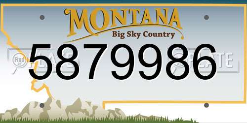 5879986 Montana License Plate