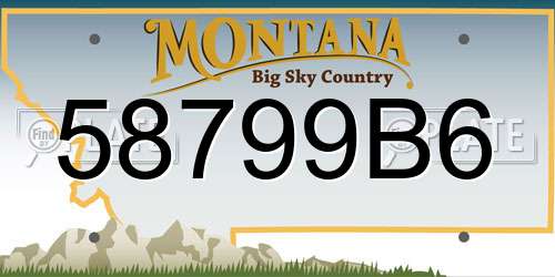 58799B6 Montana License Plate