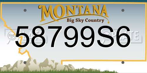 58799S6 Montana License Plate