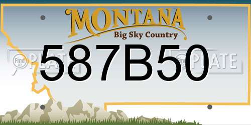 587B50 Montana License Plate