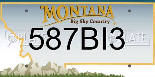 587BI3 Montana License Plate