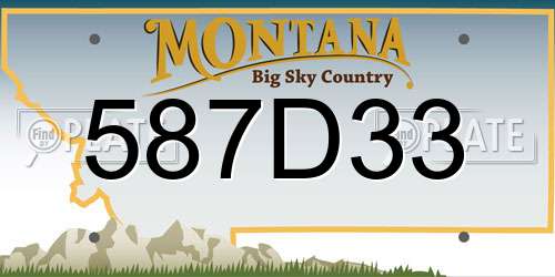 587D33 Montana License Plate