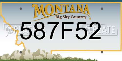 587F52 Montana License Plate