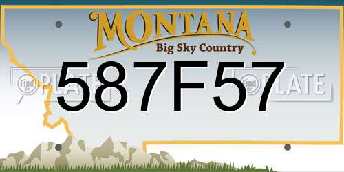 587F57 Montana License Plate