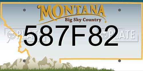 587F82 Montana License Plate