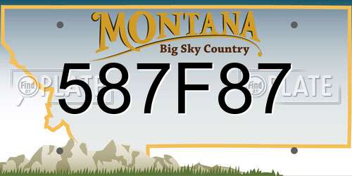 587F87 Montana License Plate