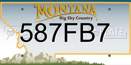 587FB7 Montana License Plate