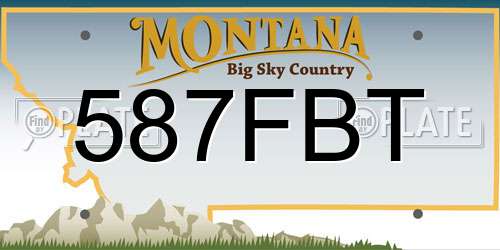 587FBT Montana License Plate