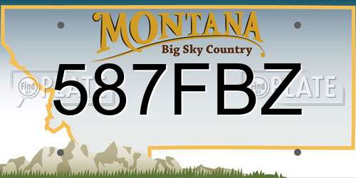 587FBZ Montana License Plate