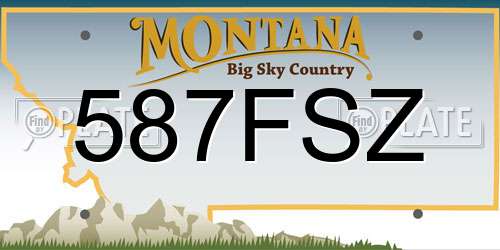 587FSZ Montana License Plate