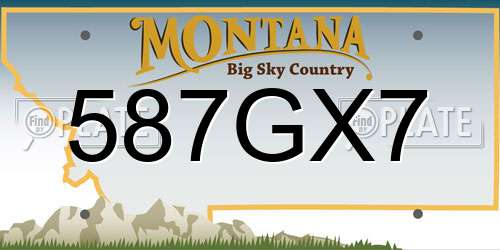 587GX7 Montana License Plate