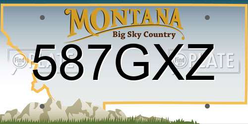 587GXZ Montana License Plate