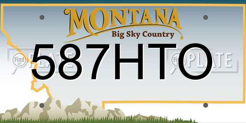587HTO Montana License Plate