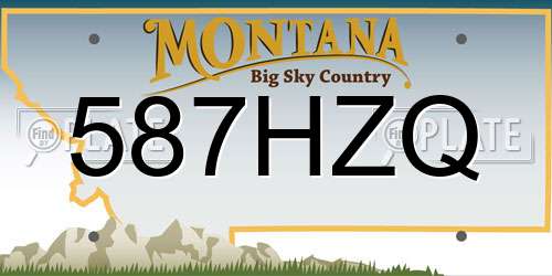 587HZQ Montana License Plate