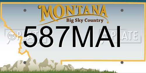 587MAI Montana License Plate