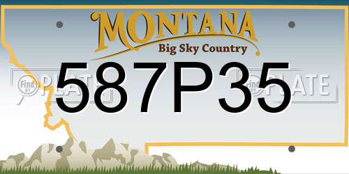 587P35 Montana License Plate