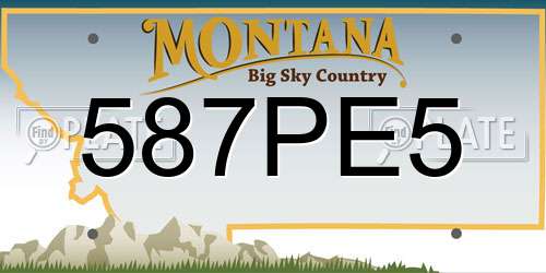 587PE5 Montana License Plate