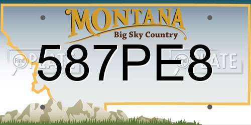 587PE8 Montana License Plate