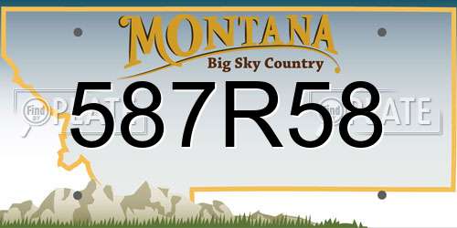 587R58 Montana License Plate